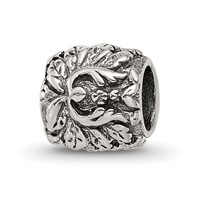 Sterling Silver Reflections Floral and Leaves Bead view 1