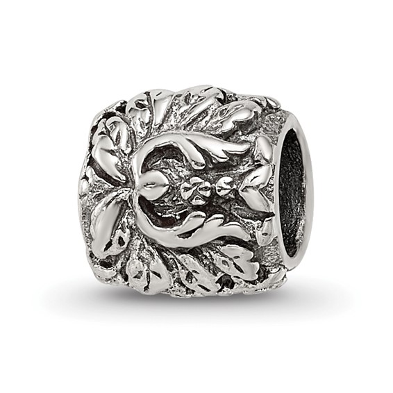 Sterling Silver Reflections Floral and Leaves Bead