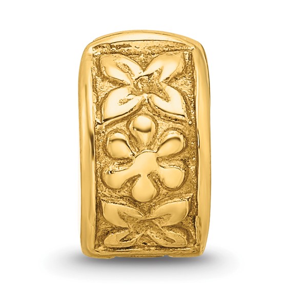 Sterling Silver Gold-plated Reflections Hinged Floral Clip Bead