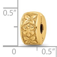 Sterling Silver Gold-plated Reflections Hinged Floral Clip Bead view 3