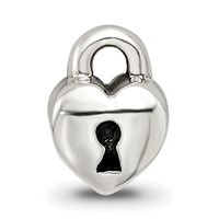 Sterling Silver Reflections Kids Heart Lock Bead view 3