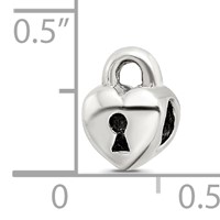 Sterling Silver Reflections Kids Heart Lock Bead view 4