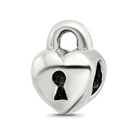 Sterling Silver Reflections Kids Heart Lock Bead view 1