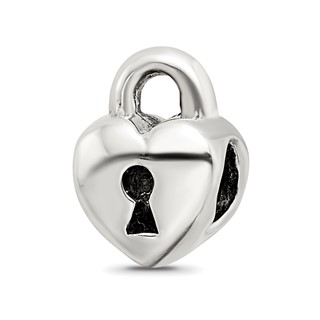 Sterling Silver Reflections Kids Heart Lock Bead