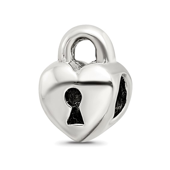 Sterling Silver Reflections Kids Heart Lock Bead