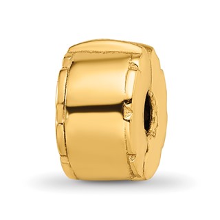 Sterling Silver Gold-plated Reflections Hinged Clip Bead