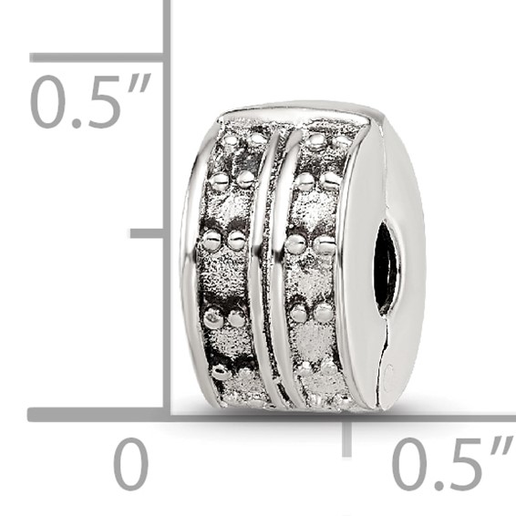 Sterling Silver Reflections Hinged Dotted Clip Bead