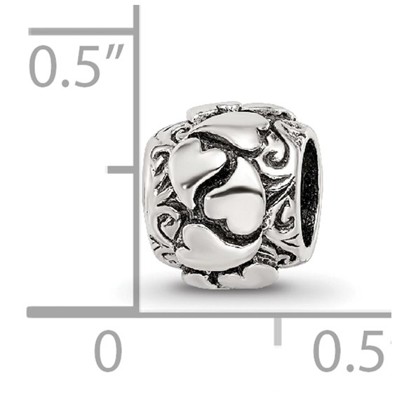 Sterling Silver Reflections Hearts Bead