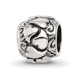 Sterling Silver Reflections Hearts Bead