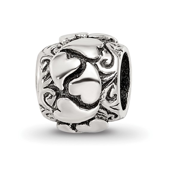 Sterling Silver Reflections Hearts Bead