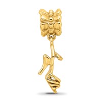 Sterling Silver Gold-plated Reflections High Heel Shoe Dangle Bead view 4