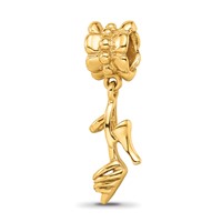 Sterling Silver Gold-plated Reflections High Heel Shoe Dangle Bead view 5