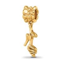 Sterling Silver Gold-plated Reflections High Heel Shoe Dangle Bead view 1