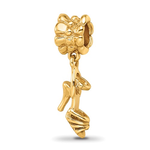 Sterling Silver Gold-plated Reflections High Heel Shoe Dangle Bead
