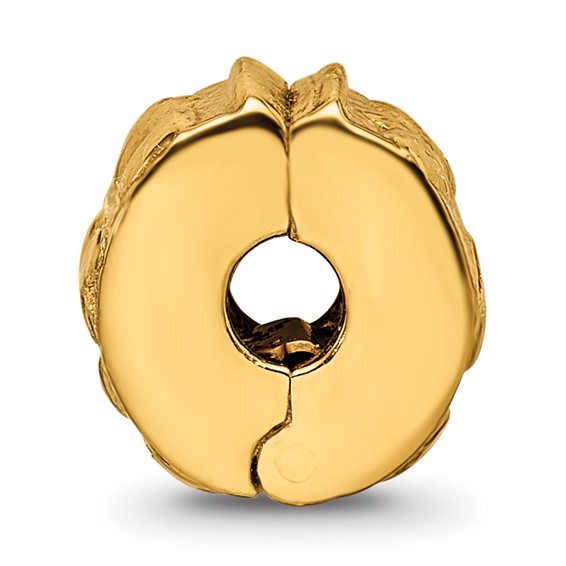 Sterling Silver Gold-plated Reflections Hinged Hearts Clip Bead