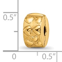 Sterling Silver Gold-plated Reflections Hinged Hearts Clip Bead view 5