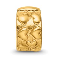 Sterling Silver Gold-plated Reflections Hinged Hearts Clip Bead view 3