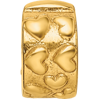 Sterling Silver Gold-plated Reflections Hinged Hearts Clip Bead view 4