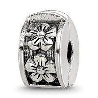 Sterling Silver Reflections Hinged Floral Clip Bead view 1