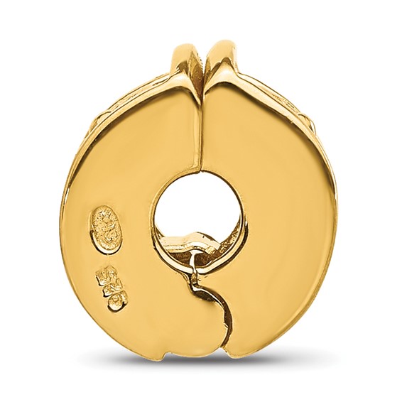 Sterling Silver Reflections Gold-plated Floral Hinged Clip Bead