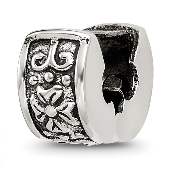 Sterling Silver Reflections Hinged Floral Clip Bead