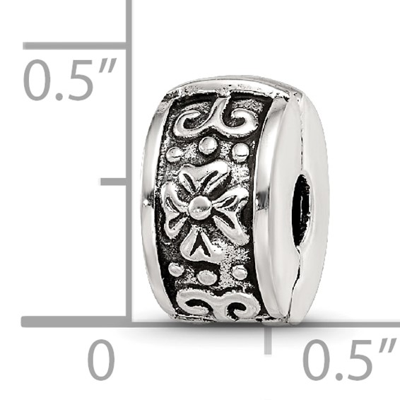 Sterling Silver Reflections Hinged Floral Clip Bead