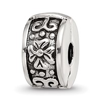 Sterling Silver Reflections Hinged Floral Clip Bead view 1