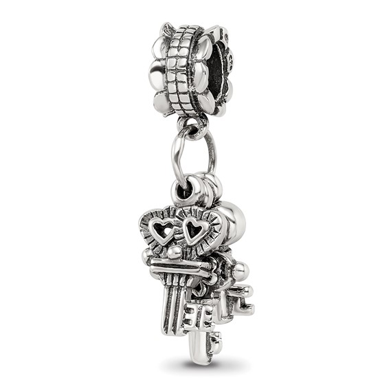 Sterling Silver Reflections Three Keys Dangle Bead