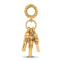Sterling Silver Gold-plated Reflections Three Keys Dangle Bead view 2