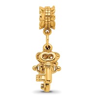 Sterling Silver Gold-plated Reflections Three Keys Dangle Bead view 4