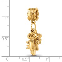 Sterling Silver Gold-plated Reflections Three Keys Dangle Bead view 3