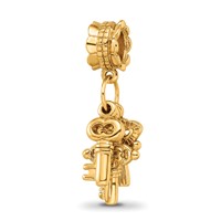 Sterling Silver Gold-plated Reflections Three Keys Dangle Bead view 1