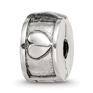 Sterling Silver Reflections Hinged Heart Clip Bead