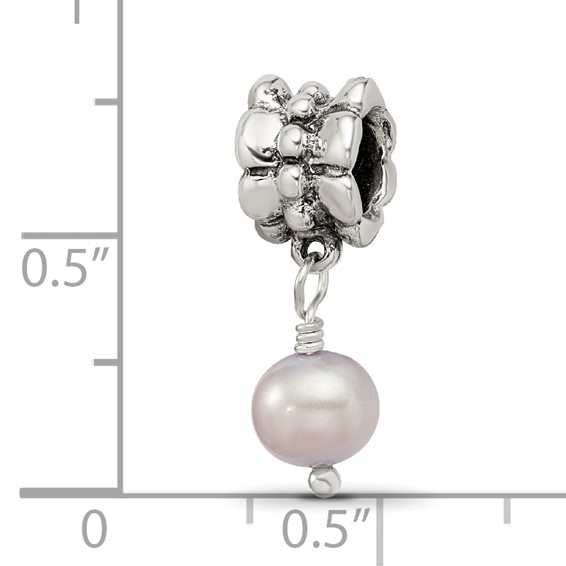 Sterling Silver Reflections Lavender FW. Cultured Pearl Dangle Bead