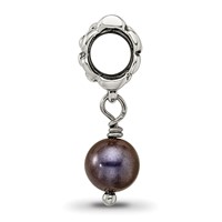 Sterling Silver Reflections Grey FW Cultured Pearl Dangle Bead view 2