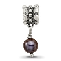 Sterling Silver Reflections Grey FW Cultured Pearl Dangle Bead view 4