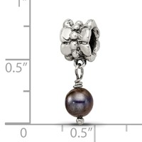 Sterling Silver Reflections Grey FW Cultured Pearl Dangle Bead view 3