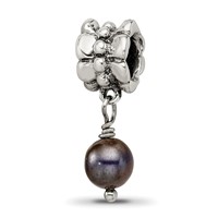 Sterling Silver Reflections Grey FW Cultured Pearl Dangle Bead view 1