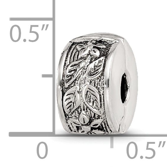 Sterling Silver Reflections Hinged Floral Clip Bead