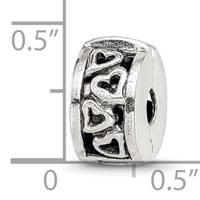 Sterling Silver Reflections Hinged Hearts Clip Bead view 4