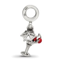 Sterling Silver Reflections Enameled Martini Dangle Bead view 2