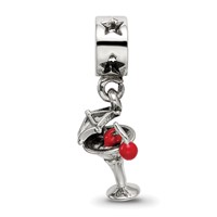 Sterling Silver Reflections Enameled Martini Dangle Bead view 4