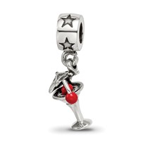 Sterling Silver Reflections Enameled Martini Dangle Bead view 1
