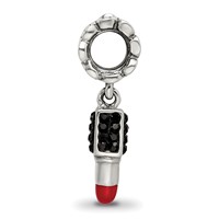 SS Reflections Red Enamel Preciosa Crystal Lipstick Dangle Bead view 2