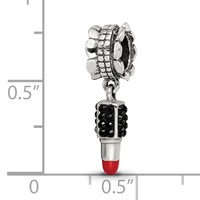 SS Reflections Red Enamel Preciosa Crystal Lipstick Dangle Bead view 3