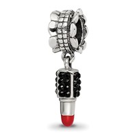 SS Reflections Red Enamel Preciosa Crystal Lipstick Dangle Bead view 1