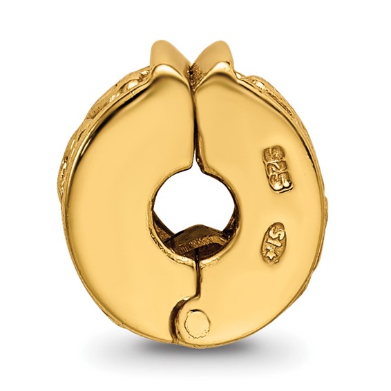 Sterling Silver Gold-plated Reflections Hinged Hearts Clip Bead