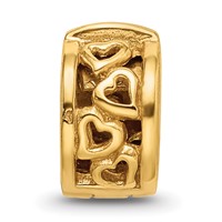 Sterling Silver Gold-plated Reflections Hinged Hearts Clip Bead view 3