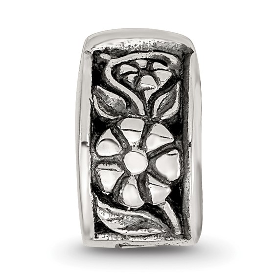 Sterling Silver Reflections Hinged Floral Clip Bead