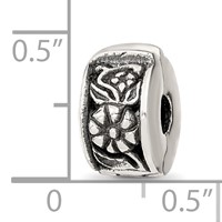 Sterling Silver Reflections Hinged Floral Clip Bead view 3